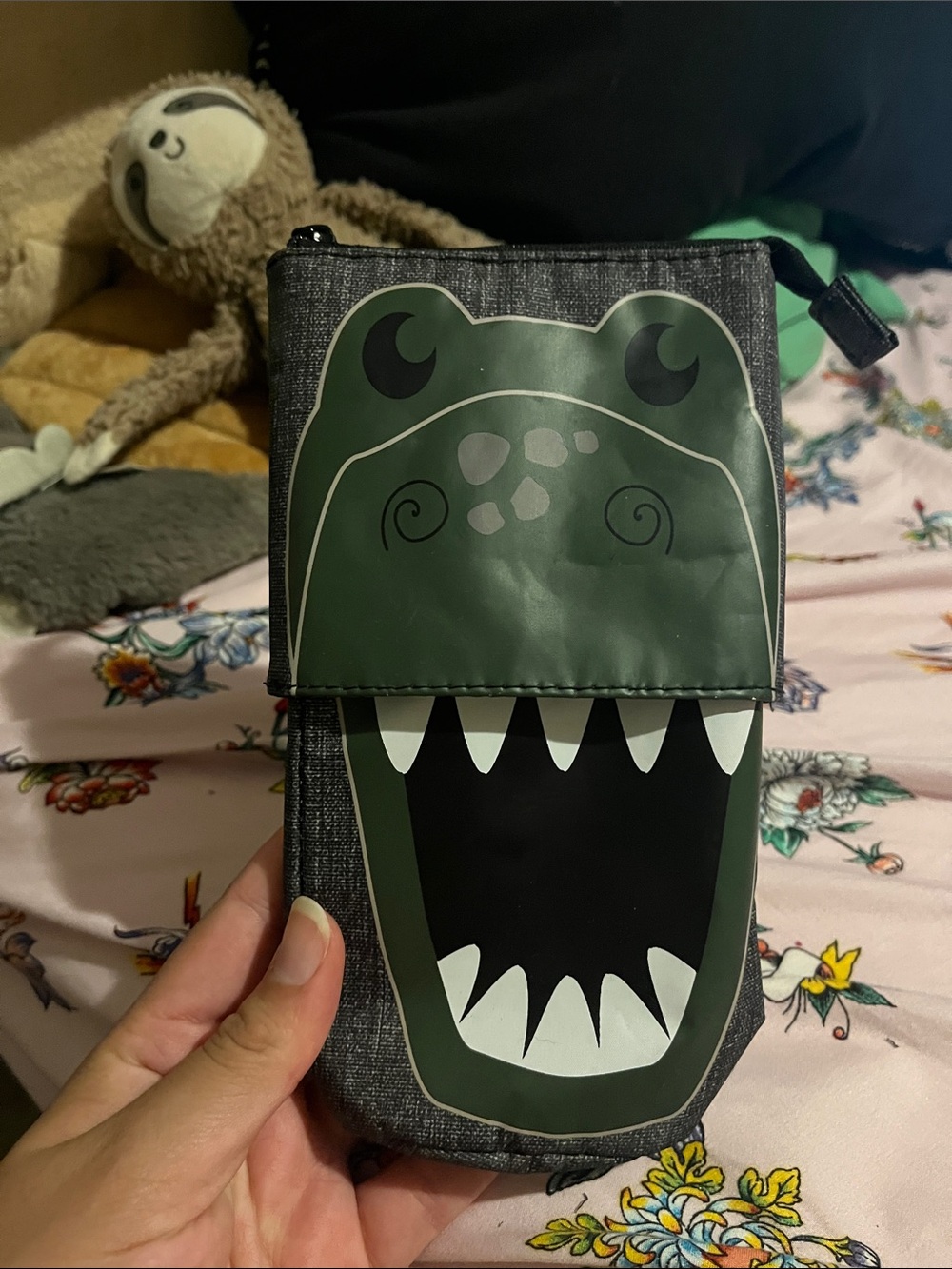 Kids Dinosaur School Pencil Pouch - Green
